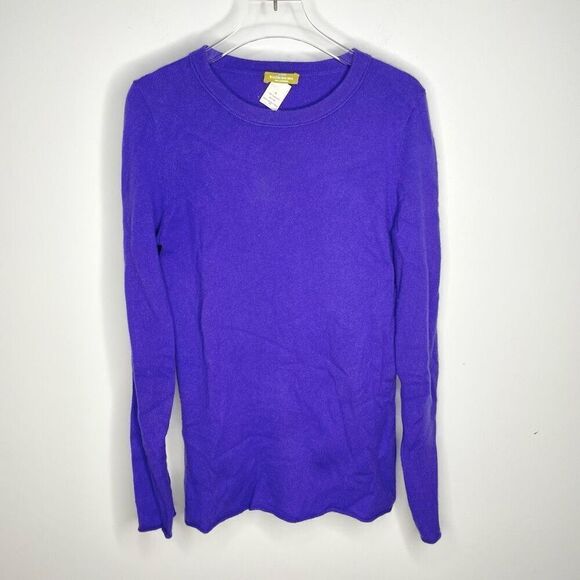 J Crew 100% Cashmere Buonissima Crewneck Sweater Purple Royal S Small - Picture 7 of 7